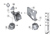 Front Engine Motor Mount Set Compatible With BMW 3 Series E90 &  X1 E84  Diesel Engine Motor Mount Left 22116768800 & Right 22116768799